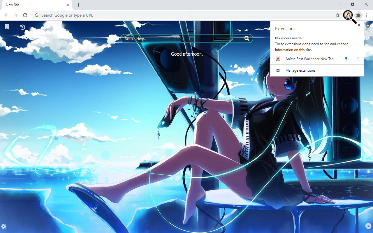 Anime Wallpaper extension change chrome browser new tab page with Anime HD  Wallpaper. Latest Anime Background Chrome Theme.