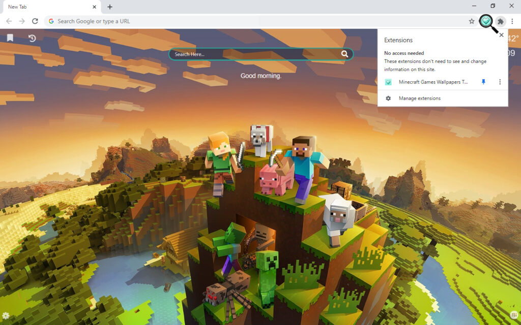 Minecraft Google Chrome Theme 