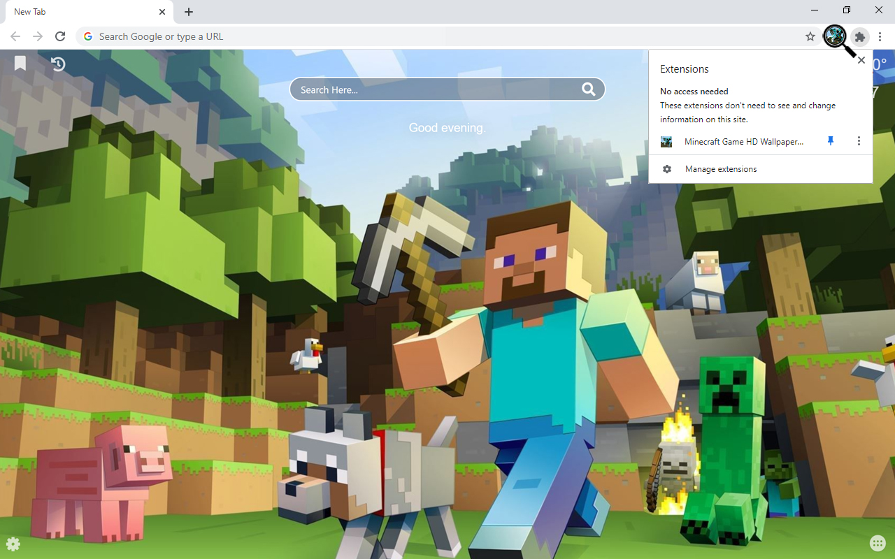 Minecraft Wallpapers and New Tab