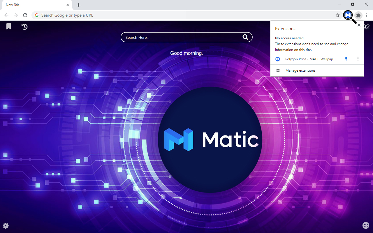MATIC Coin Price Wallpaper New Tab